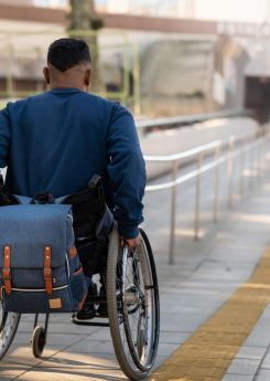 wheelchair user in the street