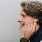 old man listening music