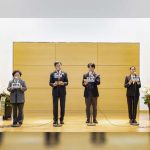 Korea University President Chung Jin Taek (second from left) and the representatives of Korea University announcing the Korea University Diversity Declaration