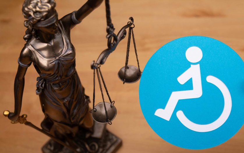 legal law justice modern symbol balance with Disability sign