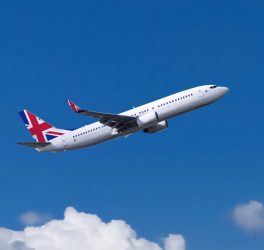 British airways airplane flying at blue sky