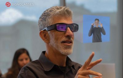 person using the AR glasses