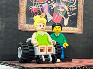 A close-up of Lego figures used on Alanna Walker’s artwork