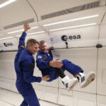 John McFall, floating on a parabolic aircraft flight, has been medically certified for long-duration space station missions.