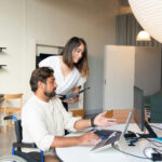 Colleagues Working in an office