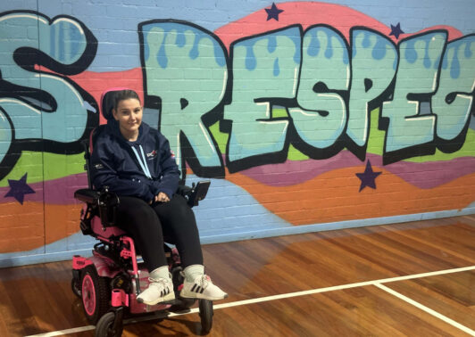 Karly Moller-Buck on the basketball court at PCYC Muswellbrook