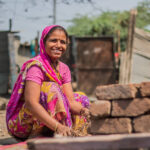 Indian woman working outdoor