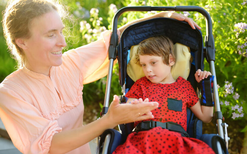 mother with daughter with cerebral palsy
