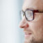 person close up wearing eye glasses