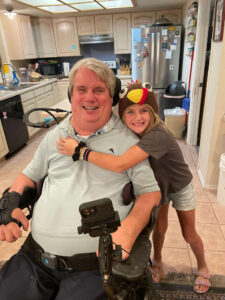 Chad shares a special moment at home. 