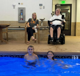 Chad and family spend a day at the pool.