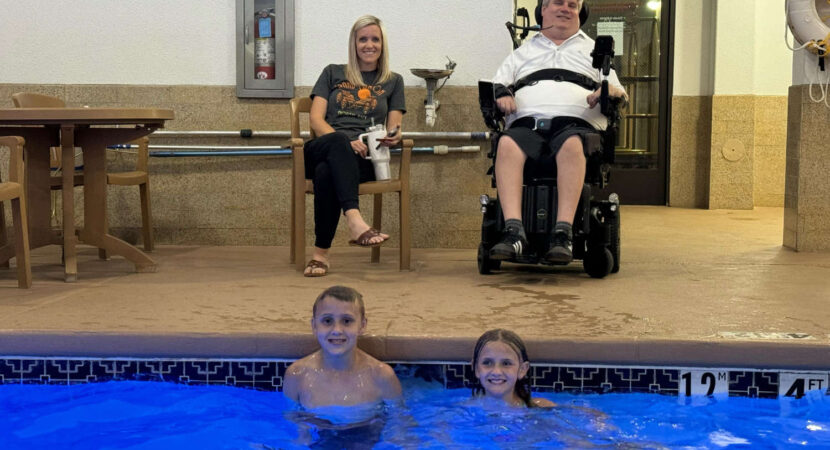 Chad and family spend a day at the pool.