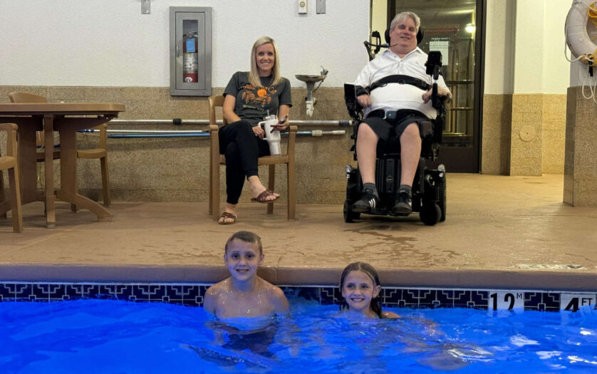 Chad and family spend a day at the pool.