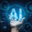 Icon Graphic Interface showing computer, machine thinking and AI Artificial Intelligence of Digital Robotic Devices