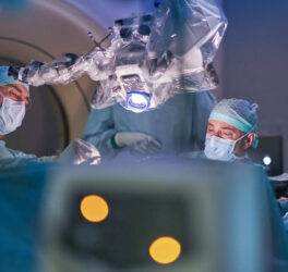 Doctors performing brain surgery at TUM University Hospital