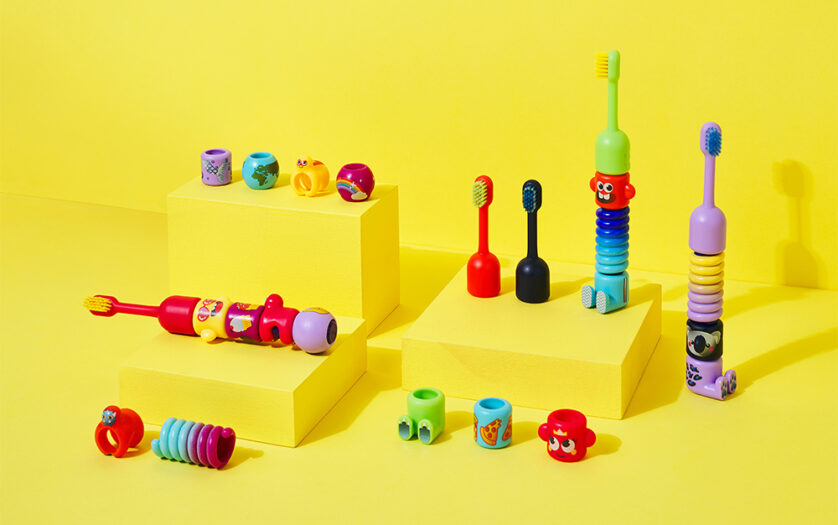 The Build-A-Brush includes modular components that adapt as children grow, allowing kids to select the bits that appeal to them in the moment while ergonomic forms and visual cues build self-assurance, refine cognitive skills, and encourage consistency.