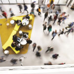 People Walking Blurred Motion Shot Top View