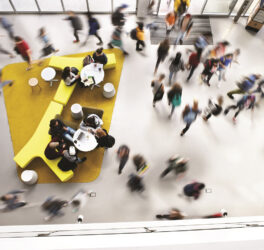 People Walking Blurred Motion Shot Top View