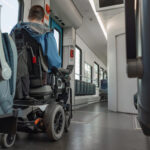 wheelchair user traveling by train