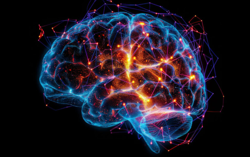 Digital neural brain illuminated synaptic network