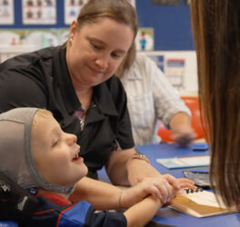 deafblind student learning in the school
