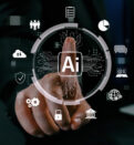 Icon Graphic Interface showing machine thinking and AI tools