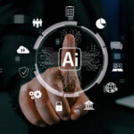 Icon Graphic Interface showing machine thinking and AI tools