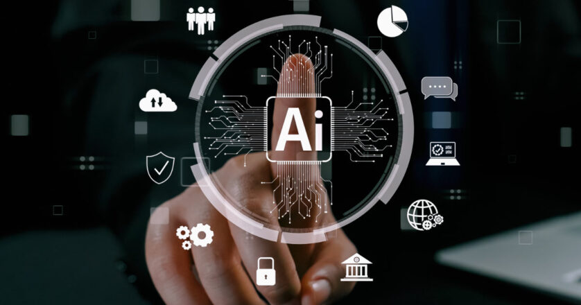 Icon Graphic Interface showing machine thinking and AI tools