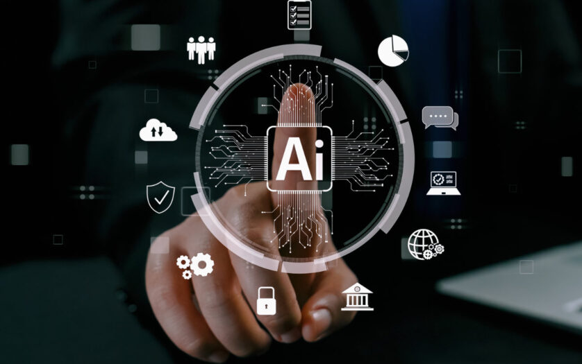 Icon Graphic Interface showing machine thinking and AI tools