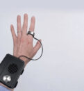 close of hands with Ring camera