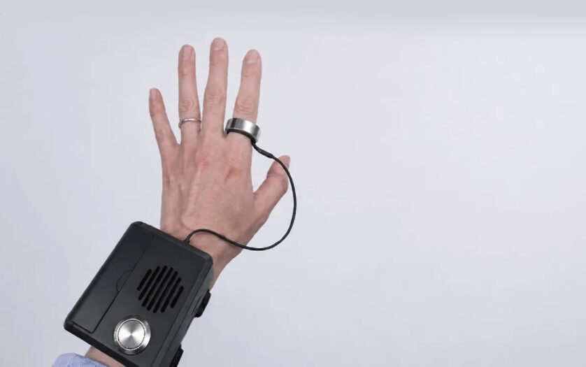 close of hands with Ring camera