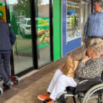 Councillors, Council staff and members of Council’s Access Working Group navigate the Gunnedah CBD using mobility aids and glasses simulating various vision conditions. 