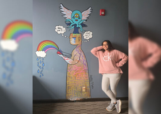 Mural painted by Rainbow in the Sensory Room