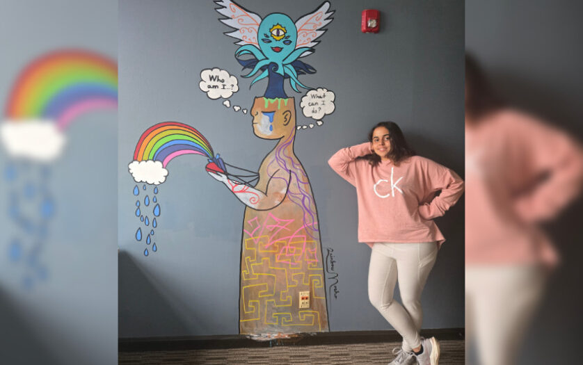 Mural painted by Rainbow in the Sensory Room
