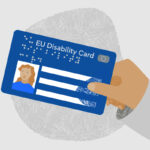 Graphic - person holding EU disability-card