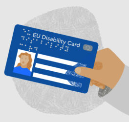 Graphic - person holding EU disability-card