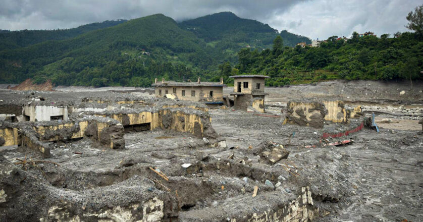 Homes and infrastructure in Nepal have suffered extensive damage following flash floods.